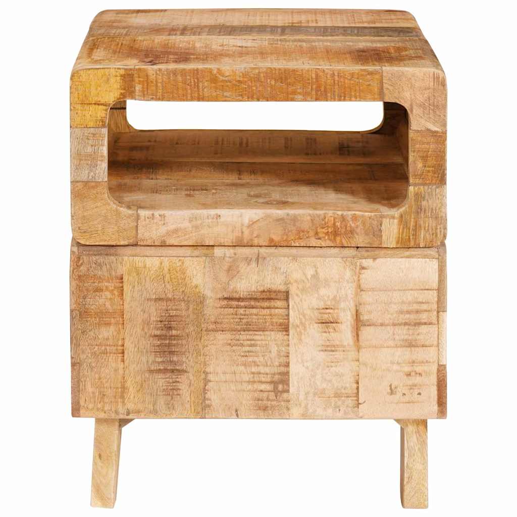 vidaXL Beistelltisch mit Regal Braun 40 x 40 x 49 cm Massivholz Mango