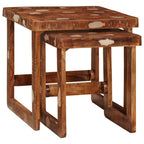 vidaXL Satztische 2 pcs 46 x 46 x 45 cm Massives upgecyceltes Holz