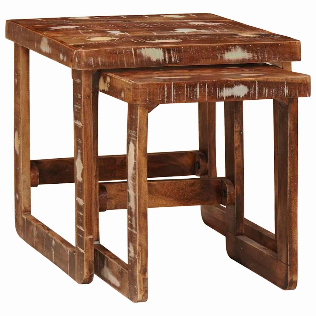 vidaXL Satztische 2 pcs 46 x 46 x 45 cm Massives upgecyceltes Holz