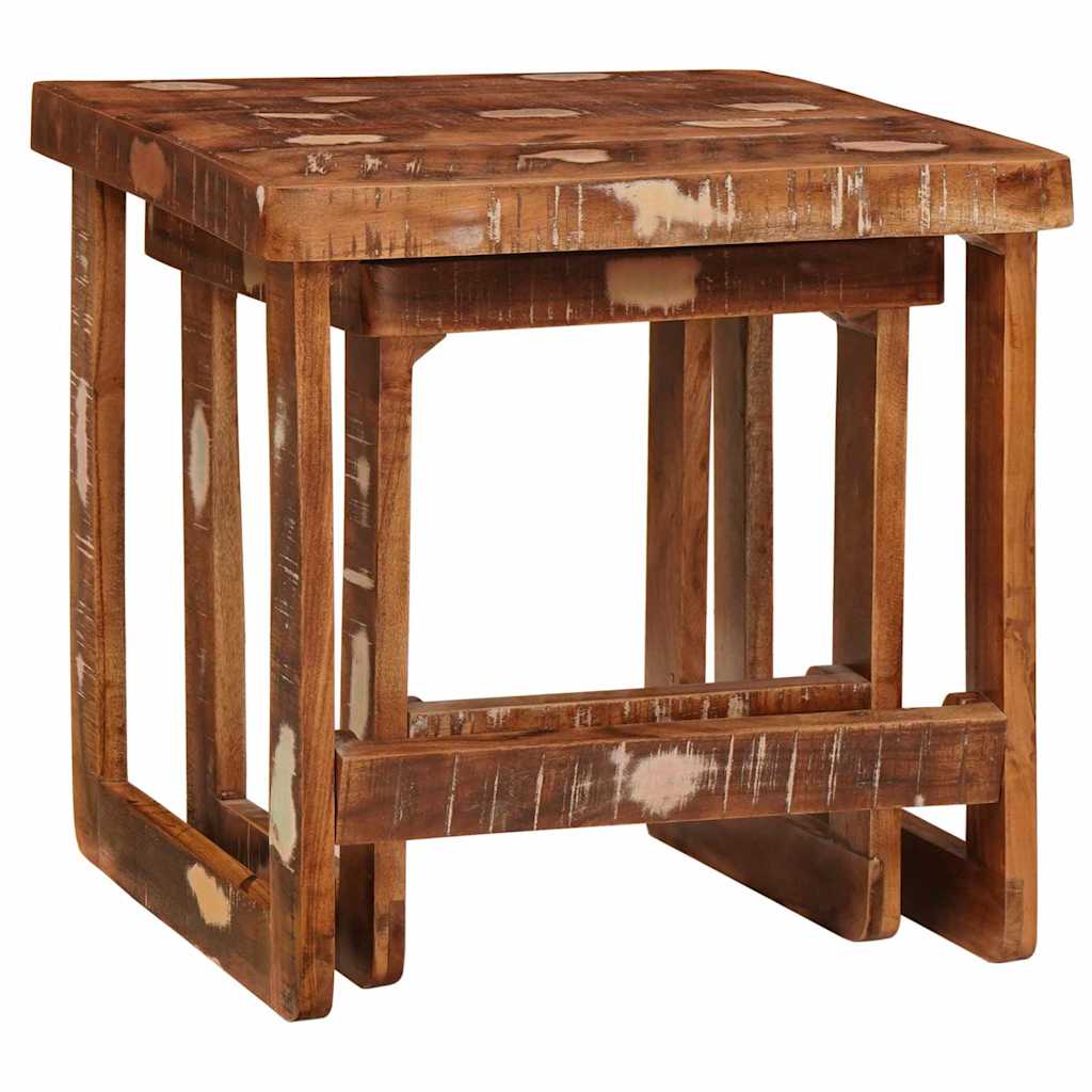 vidaXL Satztische 2 pcs 46 x 46 x 45 cm Massives upgecyceltes Holz