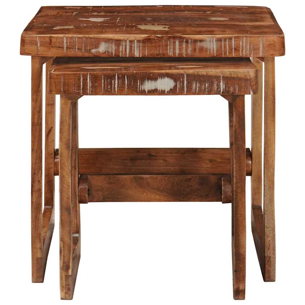 vidaXL Satztische 2 pcs 46 x 46 x 45 cm Massives upgecyceltes Holz