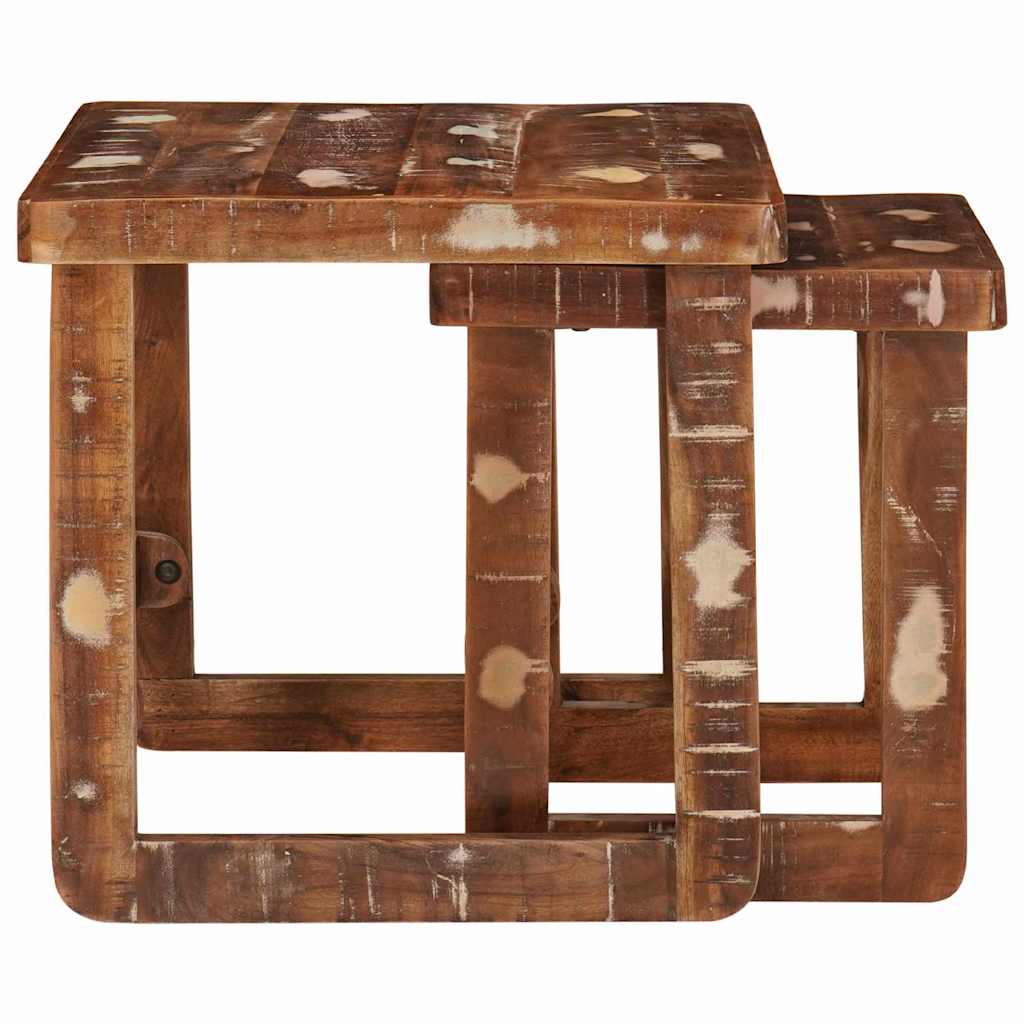 vidaXL Satztische 2 pcs 46 x 46 x 45 cm Massives upgecyceltes Holz
