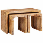 vidaXL Nestingtisch 3 pcs Braun Massivholz Mango