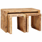 vidaXL Nestingtisch 3 pcs Braun Massivholz Mango