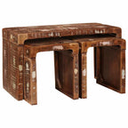 vidaXL Nestingtisch 3 pcs Braun Massives upgecyceltes Holz