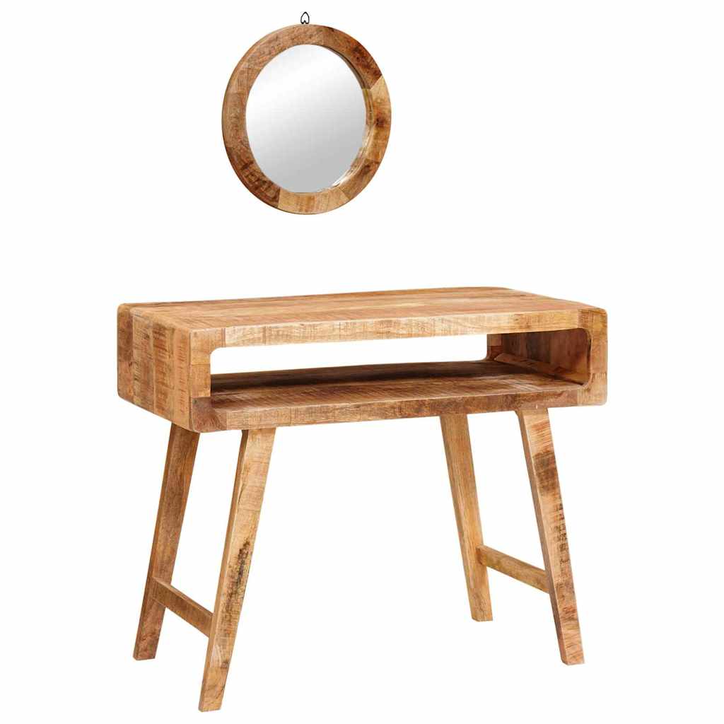 vidaXL Schminktisch mit Spiegel Braun 90 x 76 x 45 cm Massivholz Mango