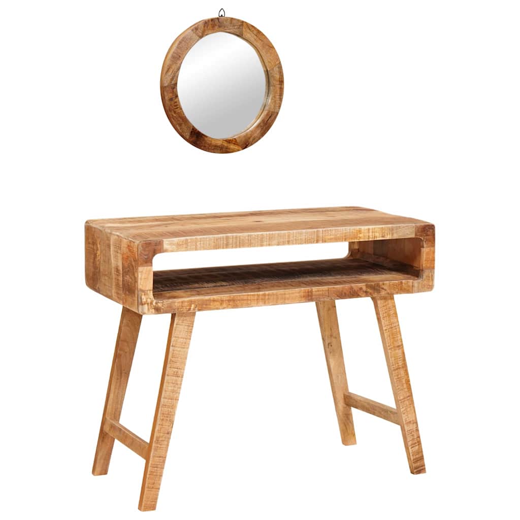 vidaXL Schminktisch mit Spiegel Braun 90 x 76 x 45 cm Massivholz Mango
