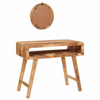 vidaXL Schminktisch mit Spiegel Braun 90 x 76 x 45 cm Massivholz Mango