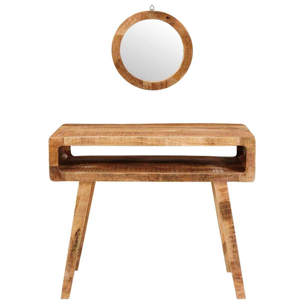 vidaXL Schminktisch mit Spiegel Braun 90 x 76 x 45 cm Massivholz Mango