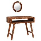 vidaXL Schminktisch Braun 90 x 76 x 45 cm Massives upgecyceltes Holz