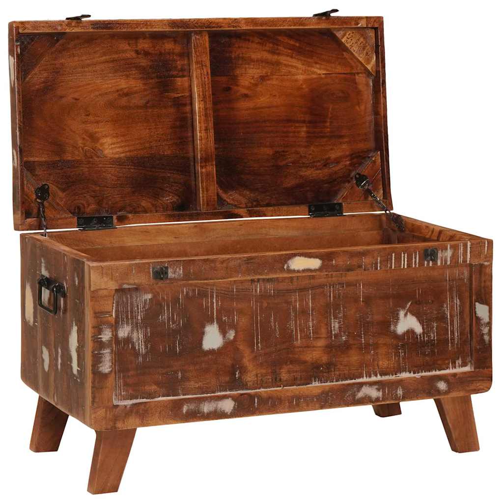 vidaXL Aufbewahrungsbox mit Speicher 70 x 35 x 40 cm Massives Altholz