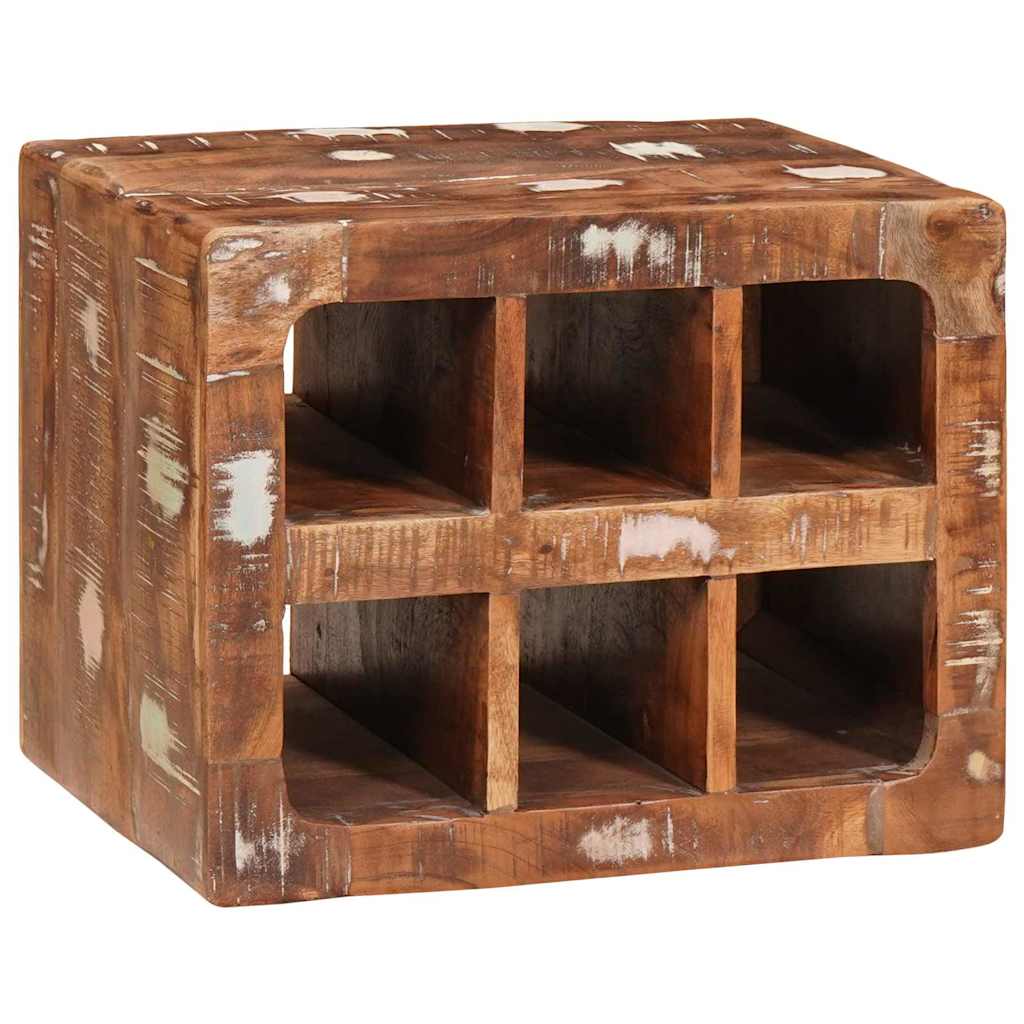 vidaXL Weinregal Braun 44 x 30 x 35 cm Massives upgecyceltes Holz