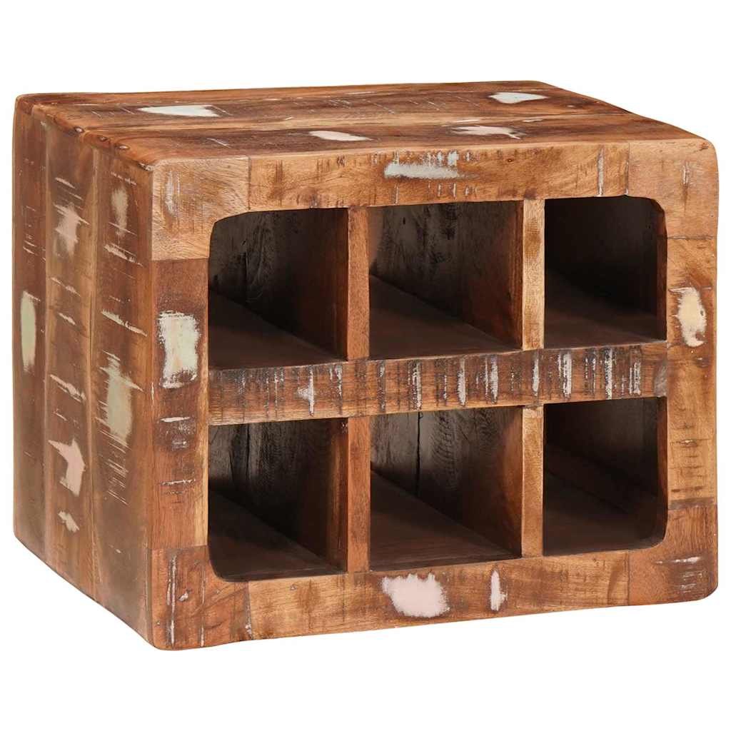 vidaXL Weinregal Braun 44 x 30 x 35 cm Massives upgecyceltes Holz