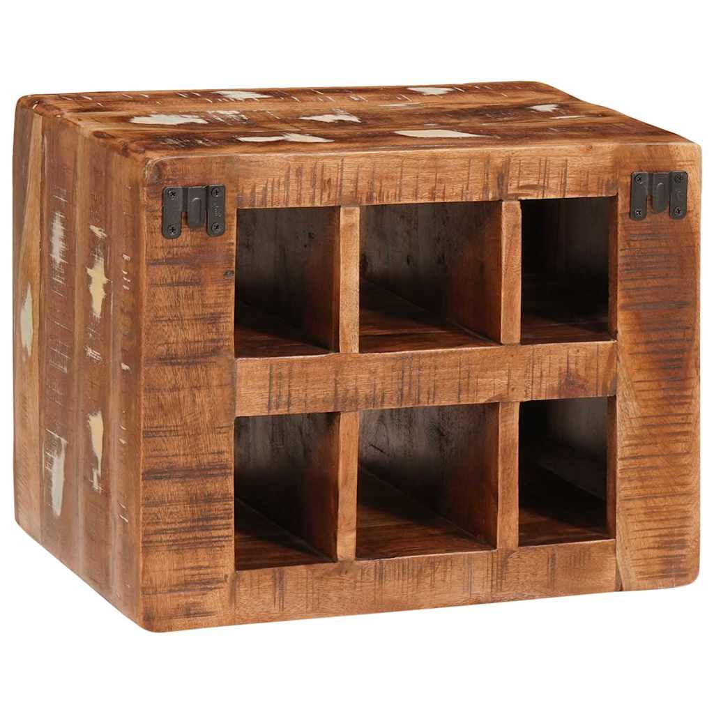 vidaXL Weinregal Braun 44 x 30 x 35 cm Massives upgecyceltes Holz