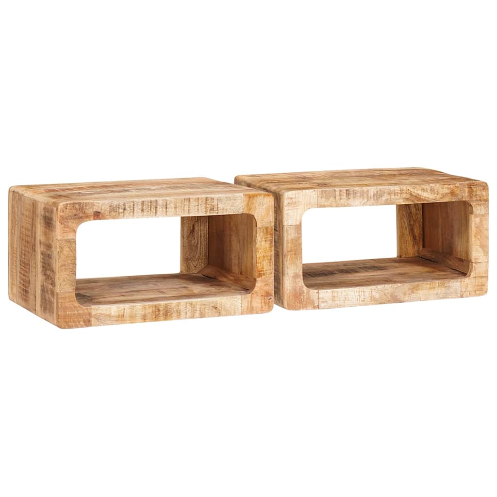 vidaXL Nachttisch 2 pcs Braun 45 x 30 x 24 cm Massivholz Mango