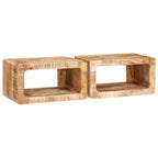 vidaXL Nachttisch 2 pcs Braun 45 x 30 x 24 cm Massivholz Mango