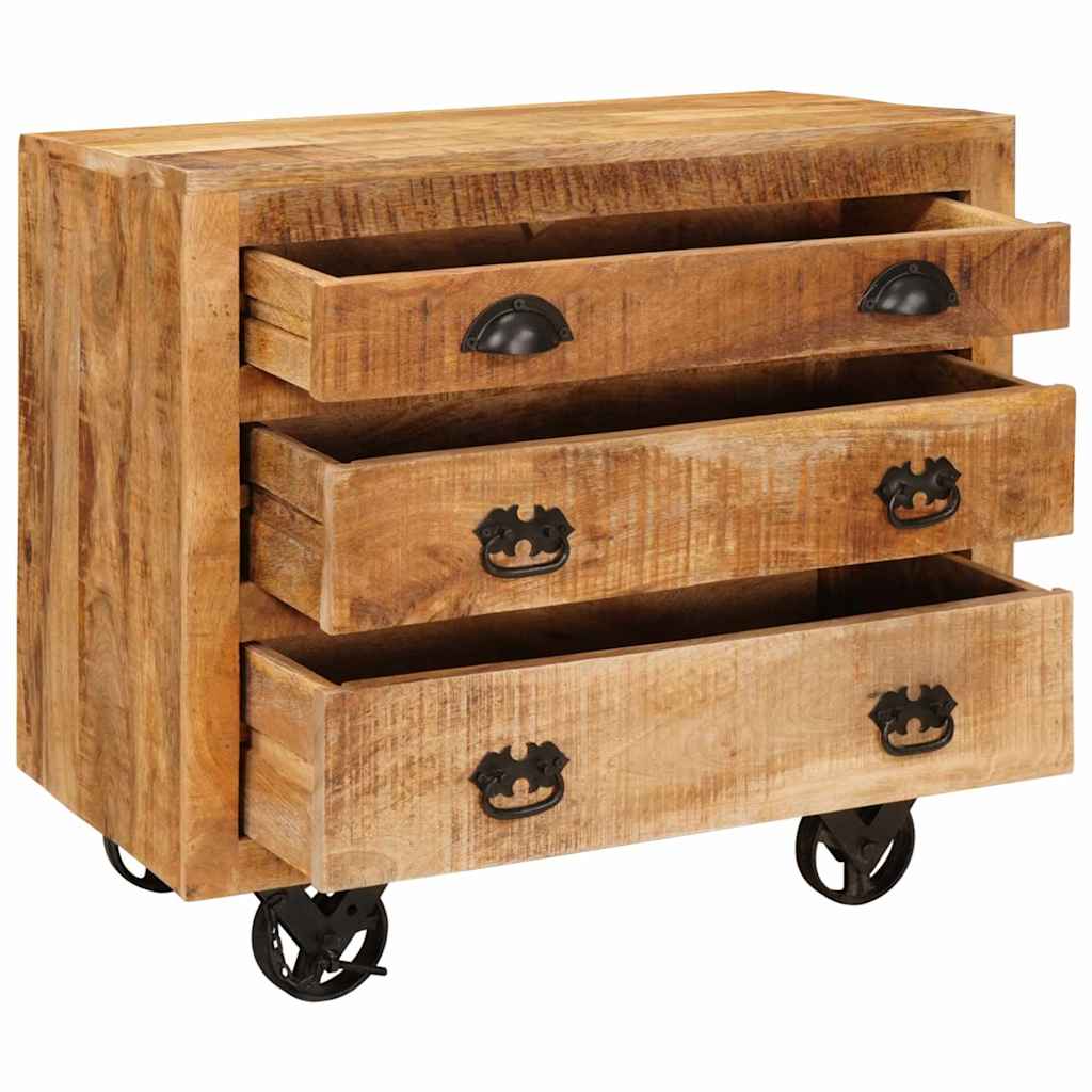 vidaXL Seitenschrank Braun 70 x 38 x 63 cm Massivholz Mango