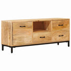 vidaXL TV-Ständer Braun 110 x 30 x 46 cm Massivholz Mango