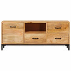vidaXL TV-Ständer Braun 110 x 30 x 46 cm Massivholz Mango