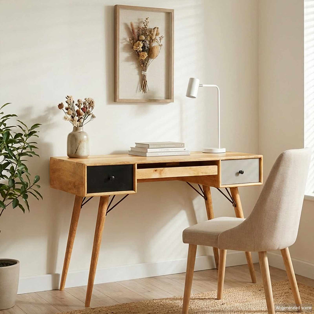 vidaXL Schreibtisch Braun 110 x 55 x 76 cm Massivholz Mango