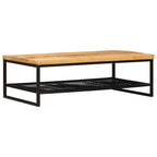 vidaXL Couchtisch Braun und Schwarz 110 x 55 x 35 cm Massivholz Mango