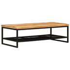 vidaXL Couchtisch Braun und Schwarz 110 x 55 x 35 cm Massivholz Mango