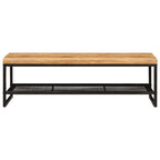 vidaXL Couchtisch Braun und Schwarz 110 x 55 x 35 cm Massivholz Mango