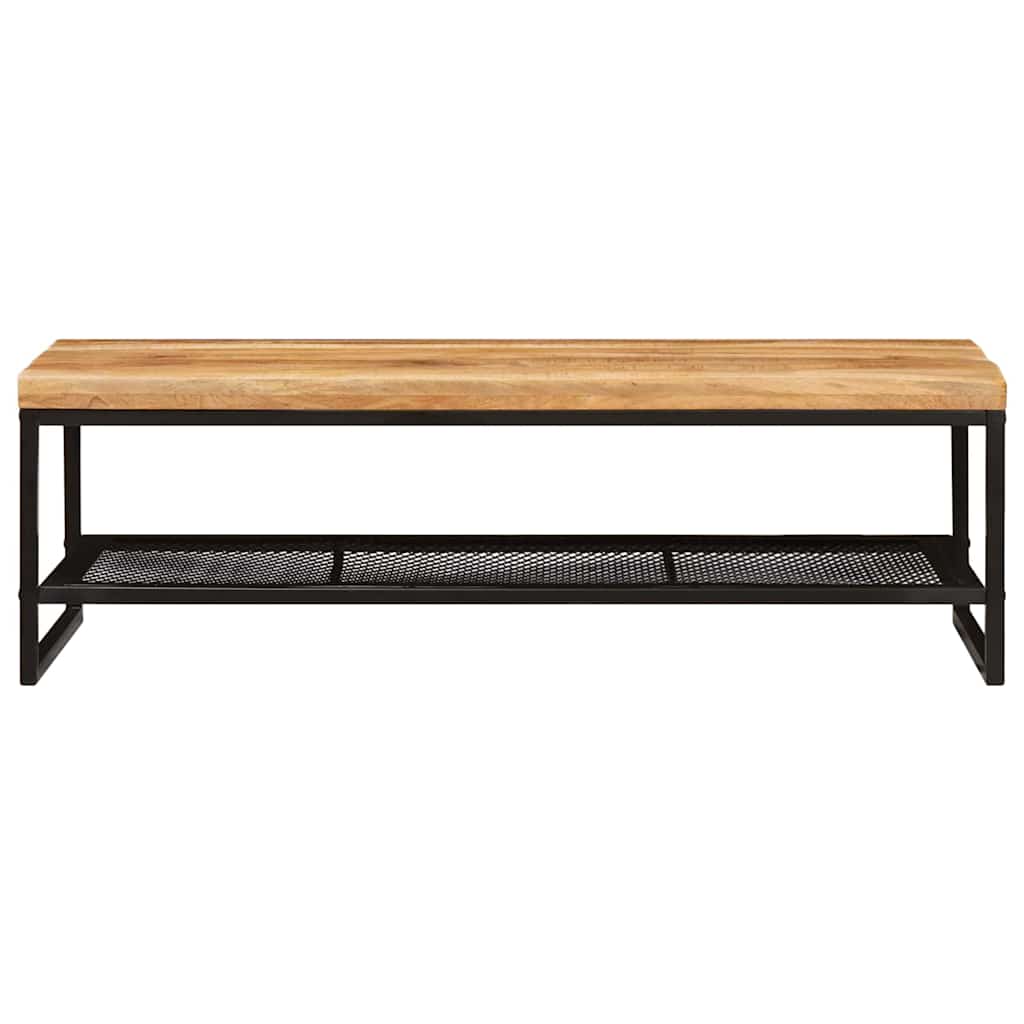 vidaXL Couchtisch Braun und Schwarz 110 x 55 x 35 cm Massivholz Mango