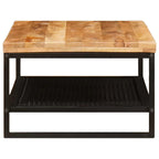 vidaXL Couchtisch Braun und Schwarz 110 x 55 x 35 cm Massivholz Mango