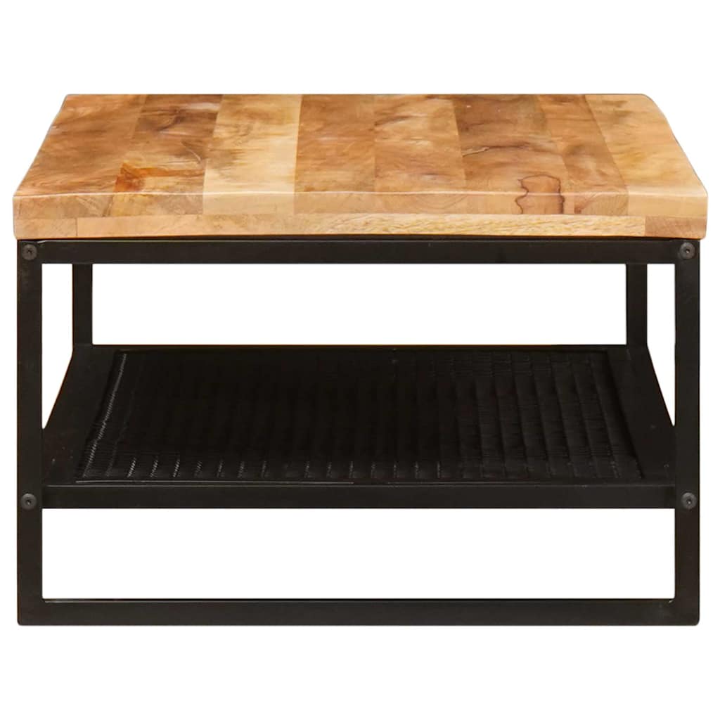 vidaXL Couchtisch Braun und Schwarz 110 x 55 x 35 cm Massivholz Mango