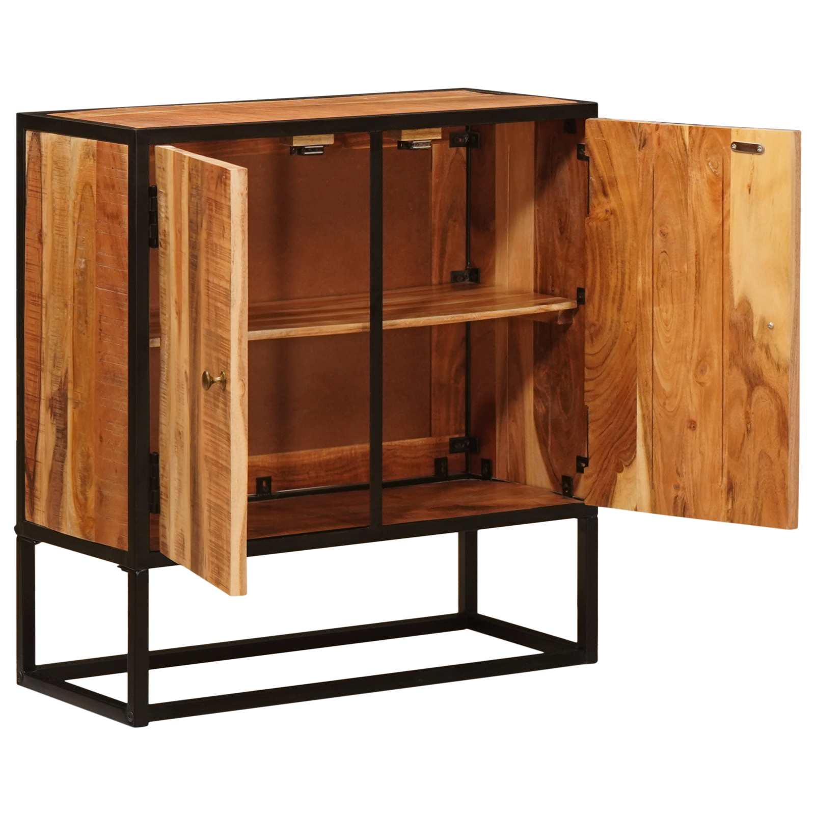 vidaXL Sideboard mit Tür Beta Natur 70 x 30 x 75 cm Massives Akazienholz