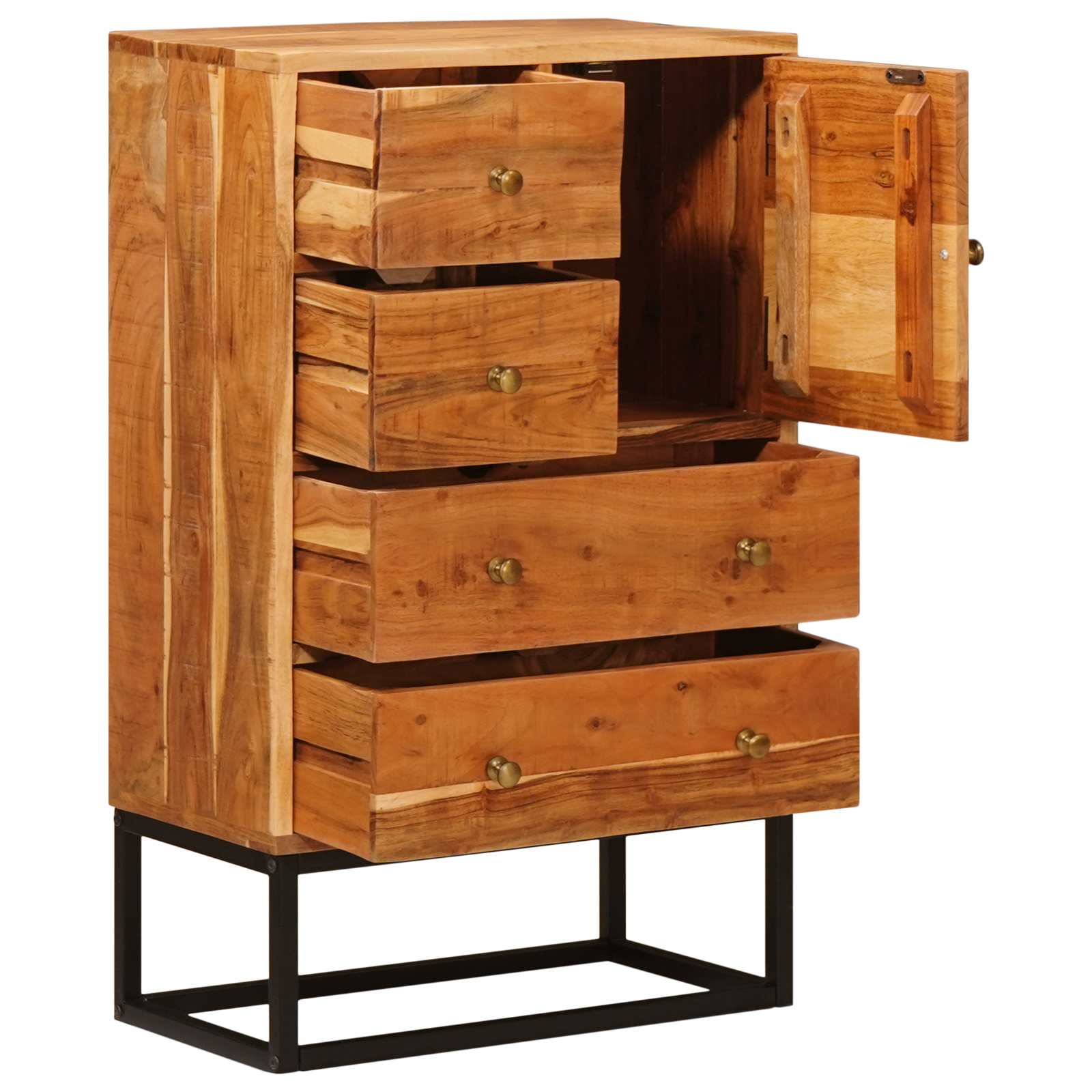 vidaXL Schubladenkommode Natur 55 x 30 x 90 cm Massivholz Akazie