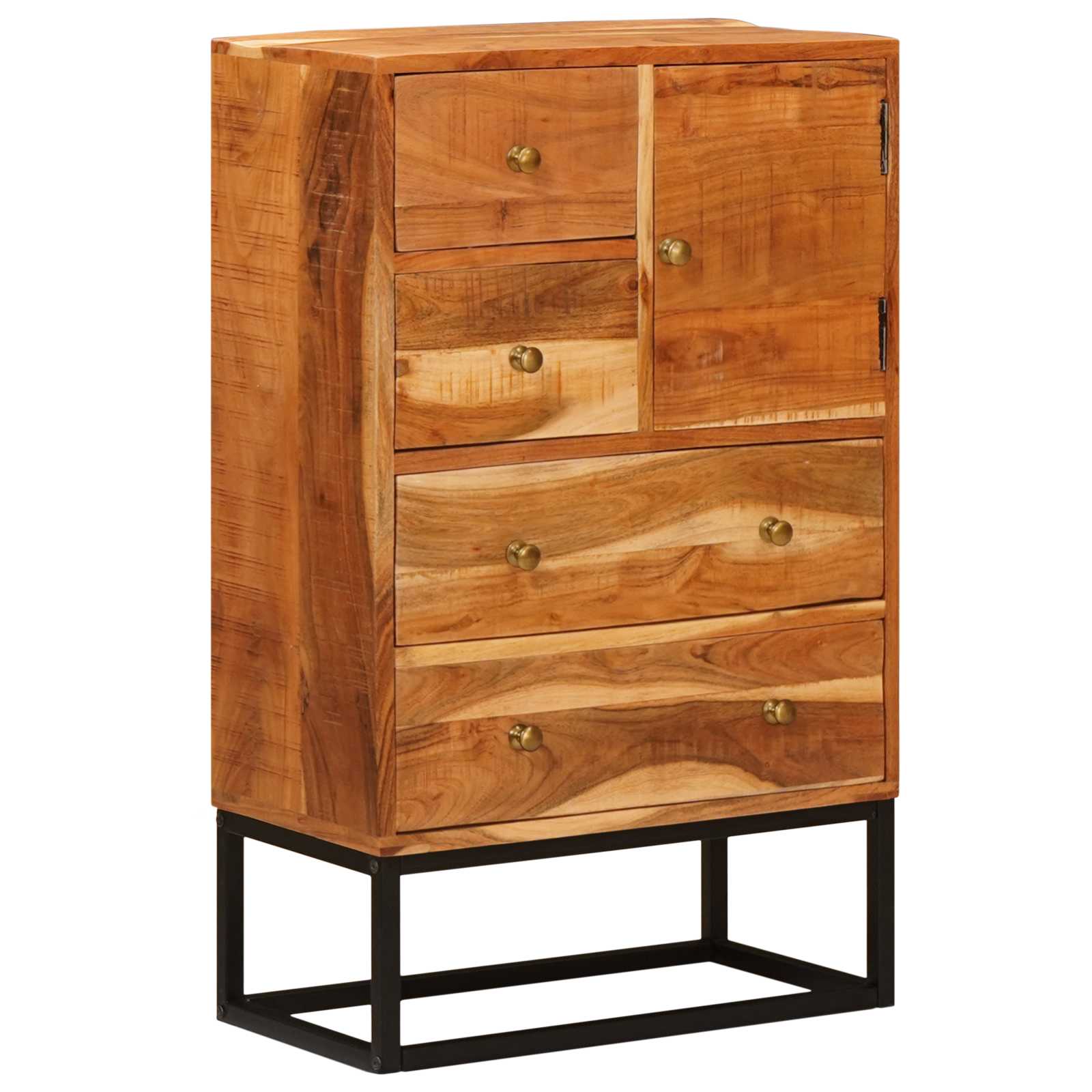 vidaXL Schubladenkommode Natur 55 x 30 x 90 cm Massivholz Akazie
