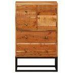 vidaXL Schubladenkommode Natur 55 x 30 x 90 cm Massivholz Akazie