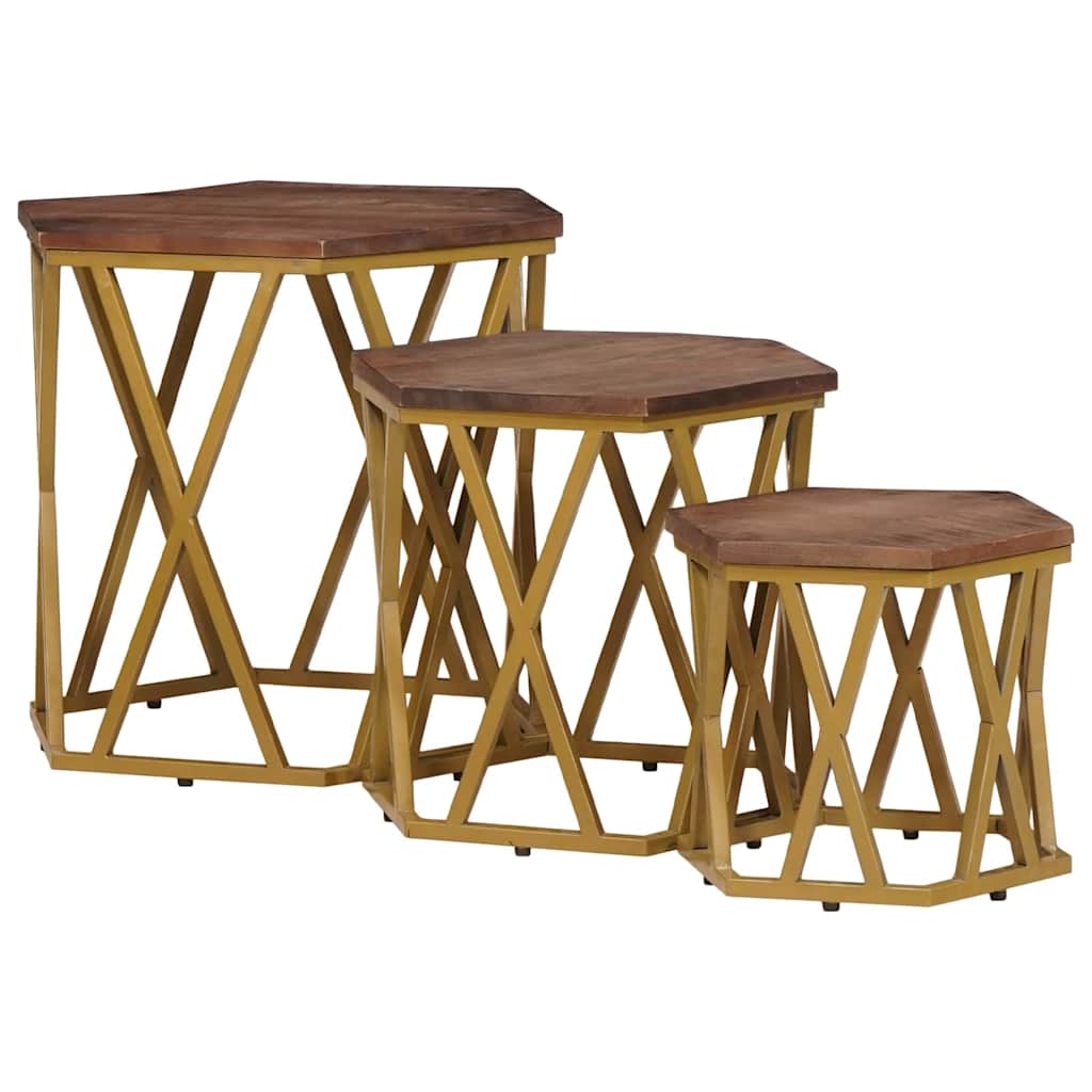 vidaXL Couchtische Braun 55 x 55 x 50 cm Massivholz Mango