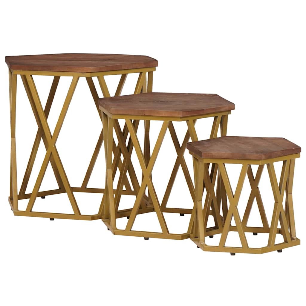 vidaXL Couchtische Braun 55 x 55 x 50 cm Massivholz Mango