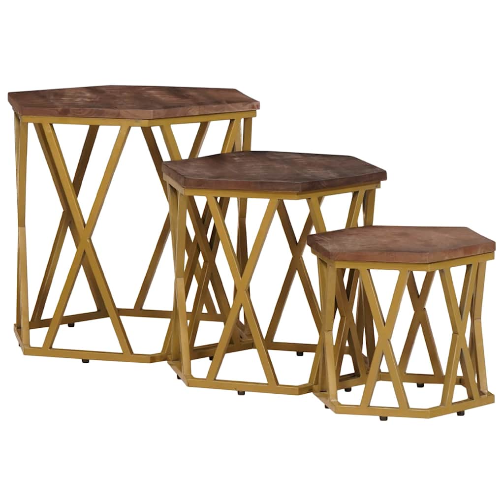 vidaXL Couchtische Braun 55 x 55 x 50 cm Massivholz Mango