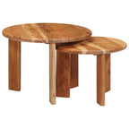 vidaXL Nesting-Couchtische 2 pcs Braun Massivholz Akazie