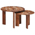 vidaXL Nesting-Couchtische 2 pcs Mehrfarbig Massives Altholz