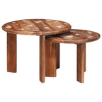 vidaXL Nesting-Couchtische 2 pcs Mehrfarbig Massives Altholz