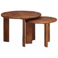 vidaXL Nesting-Couchtische 2 pcs Honigbraun Massivholz Mango