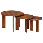 vidaXL Nesting-Couchtische 3 pcs Honigbraun Massivholz Mango