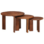 vidaXL Nesting-Couchtische 3 pcs Honigbraun Massivholz Mango