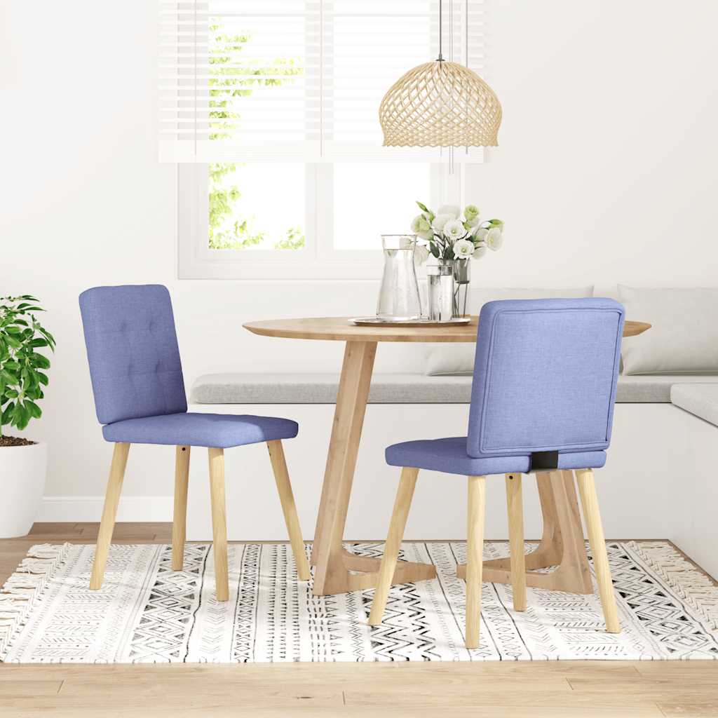 vidaXL Esszimmerstühle 2 Stk. Jeansblau Stoff