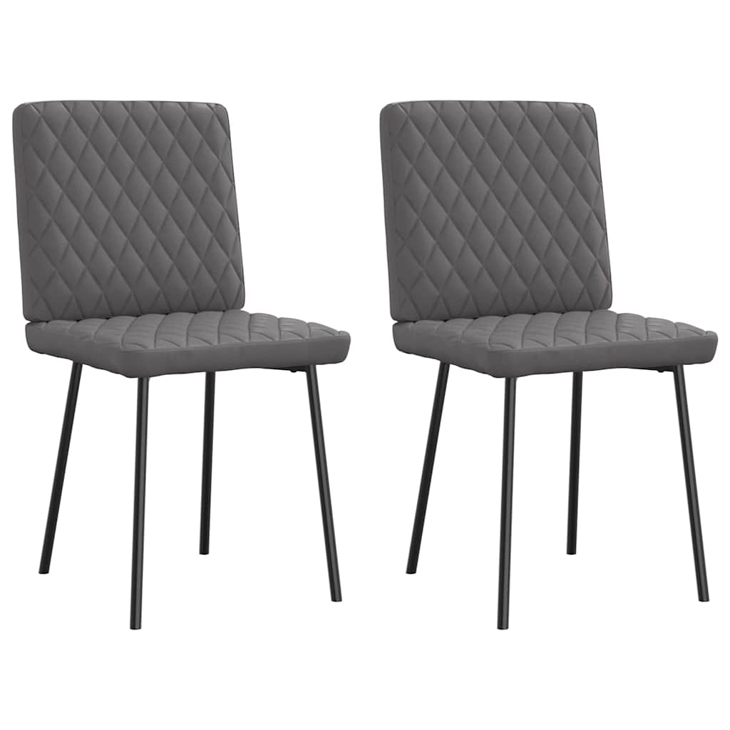 vidaXL Esszimmerstühle 2 Stk. Grau Kunstleder