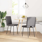 vidaXL Esszimmerstühle 2 Stk. Grau Kunstleder