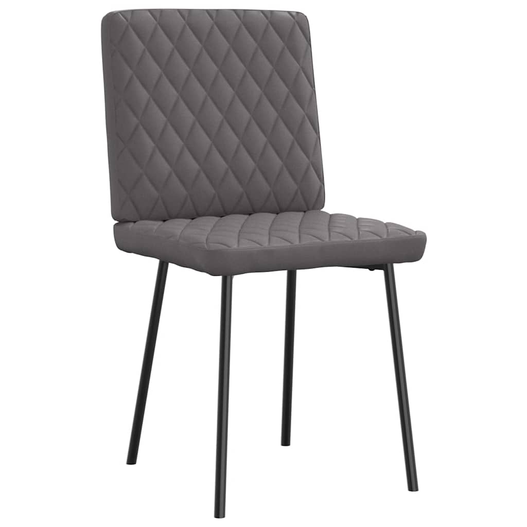 vidaXL Esszimmerstühle 2 Stk. Grau Kunstleder