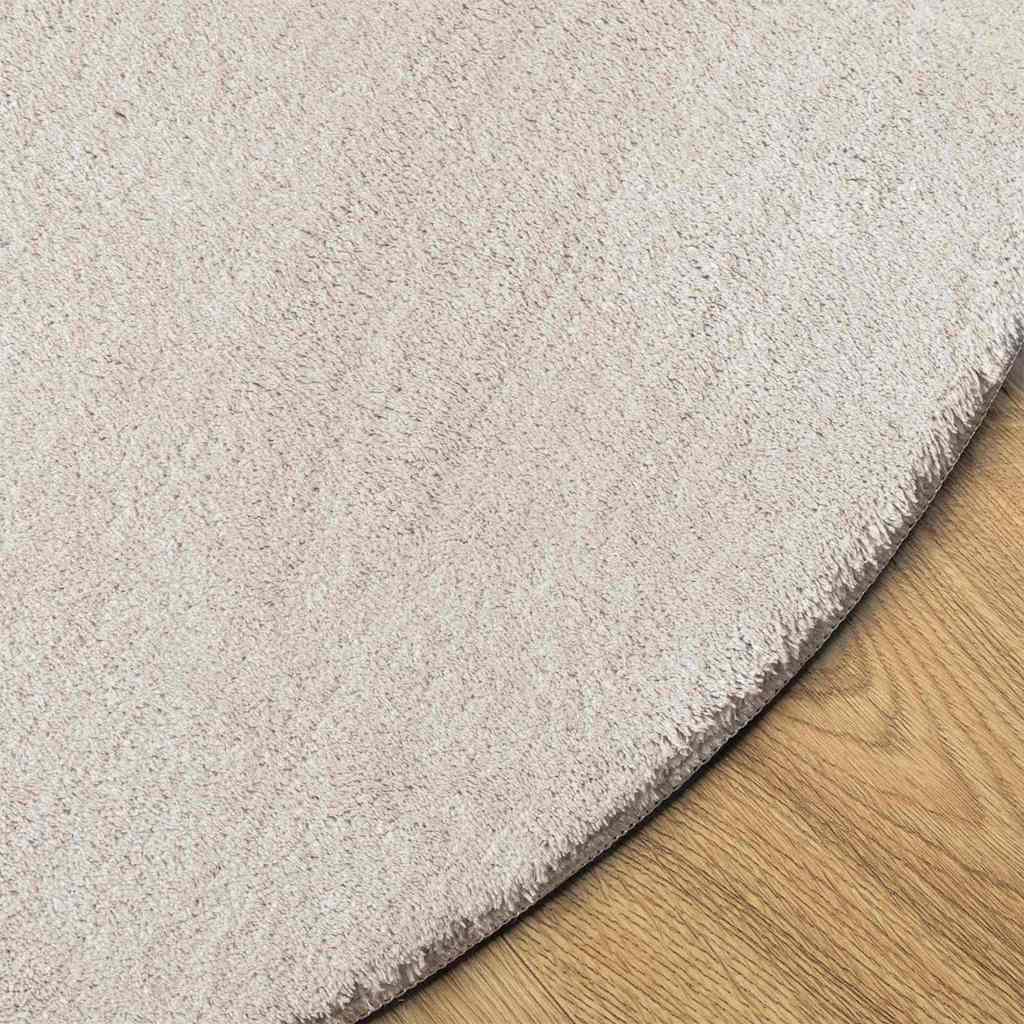 vidaXL Bereichsteppiche Oval HUARTE Sand 80 x 150 cm 100 %Polyester