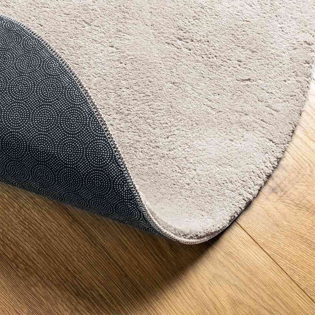 vidaXL Bereichsteppiche Oval HUARTE Sand 80 x 150 cm 100 %Polyester