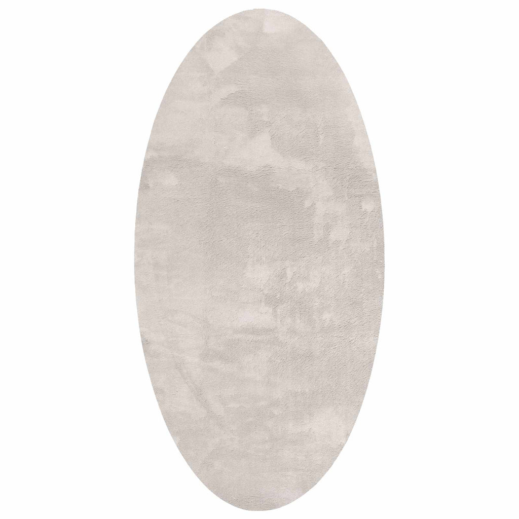 vidaXL Bereichsteppiche Oval HUARTE Sand 80 x 150 cm 100 %Polyester
